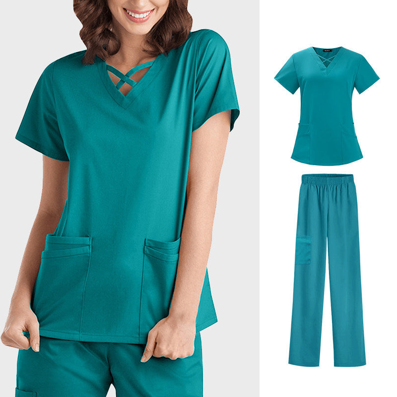 Nurse Uniform, Stretch Suit, Plastic Surgeon, Dentistry, Oral Surgery, Operating Theatre Work Clothes, Hospital Hand Washing Clothes, Short Sleeves