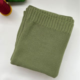 Pea Green knit baby blanket, plain color option