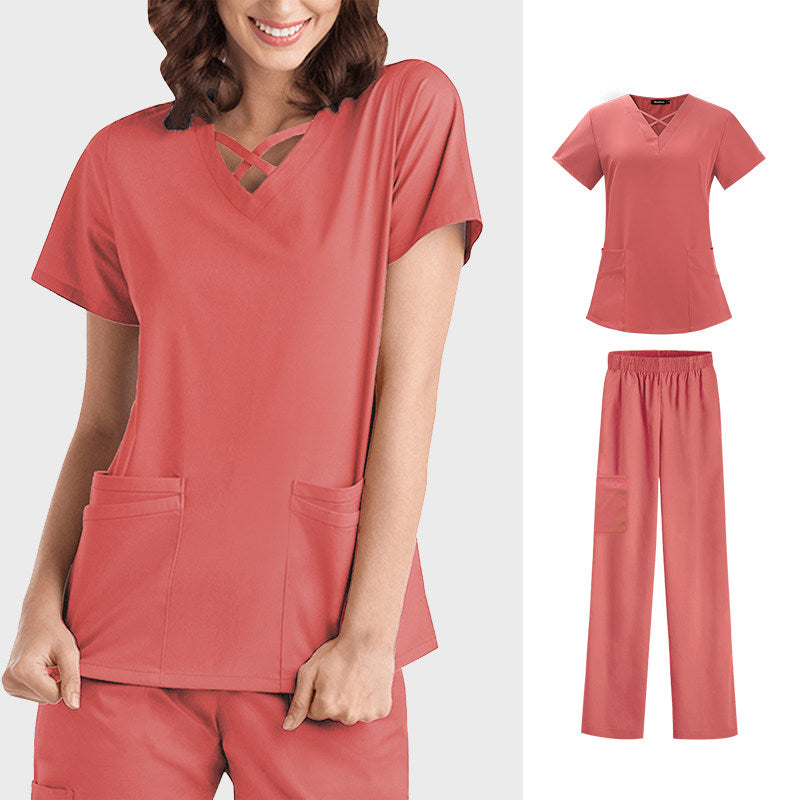 Nurse Uniform, Stretch Suit, Plastic Surgeon, Dentistry, Oral Surgery, Operating Theatre Work Clothes, Hospital Hand Washing Clothes, Short Sleeves