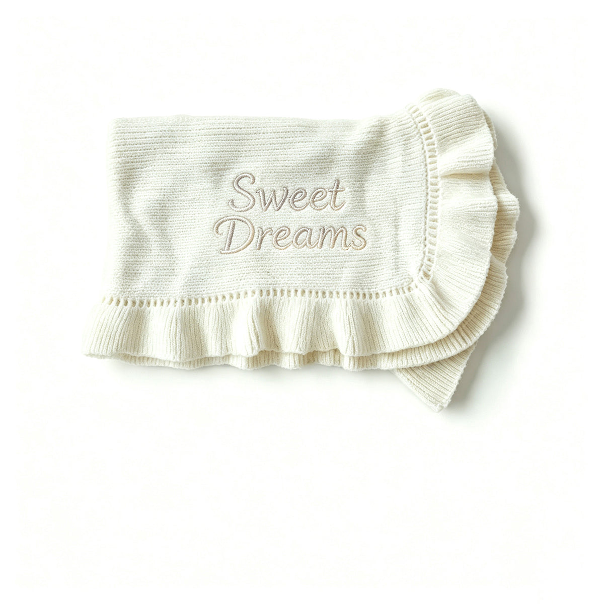 White knit baby blanket, plain color option