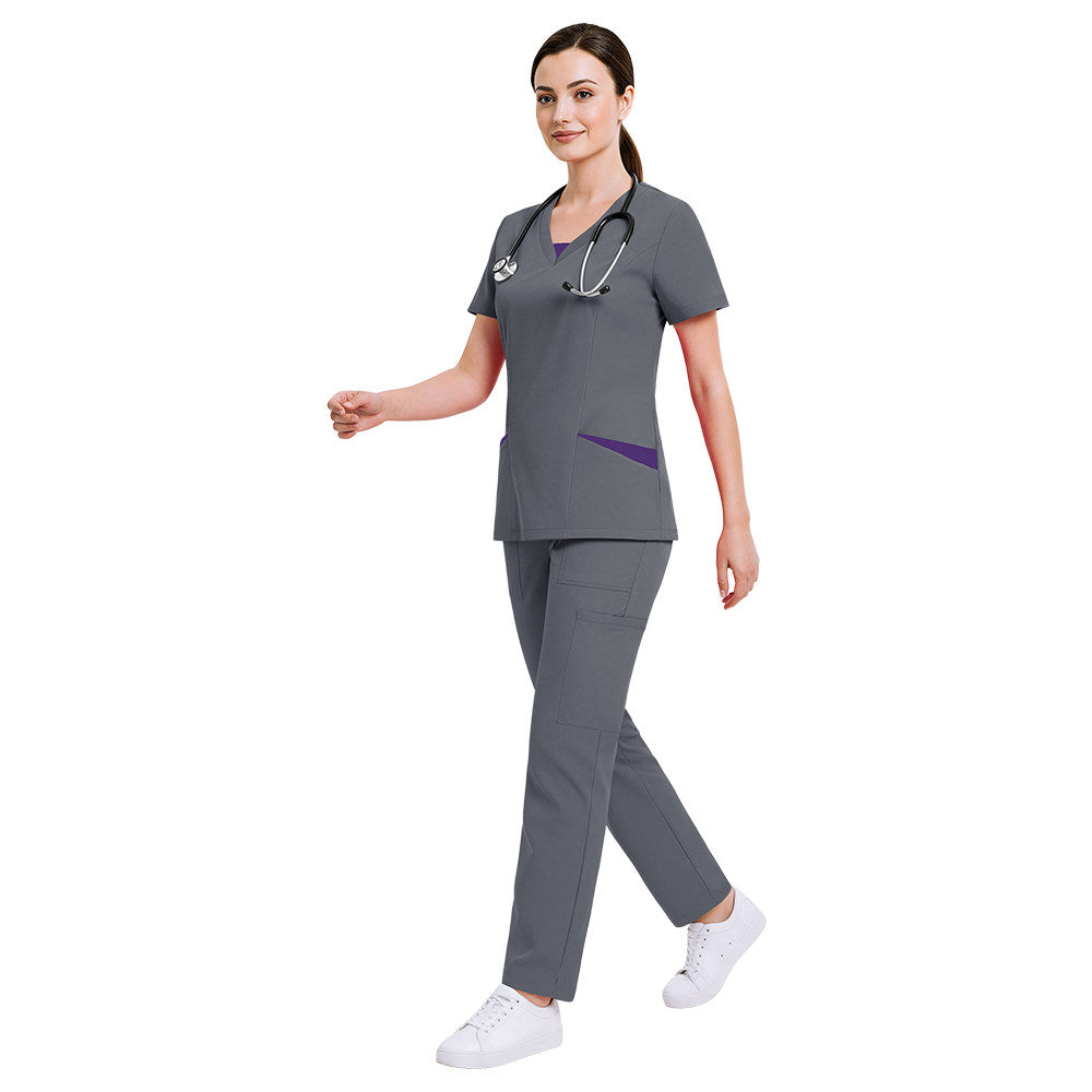 New V-neck short-sleeve doctor surgical gown, hand-washing gown, breathable and comfortable nurse suit, hospital work wear split set