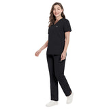 NiaaHinn new slim-fit nurse uniform for women, short sleeve, dark blue, hospital clinic medical workwear two-piece set