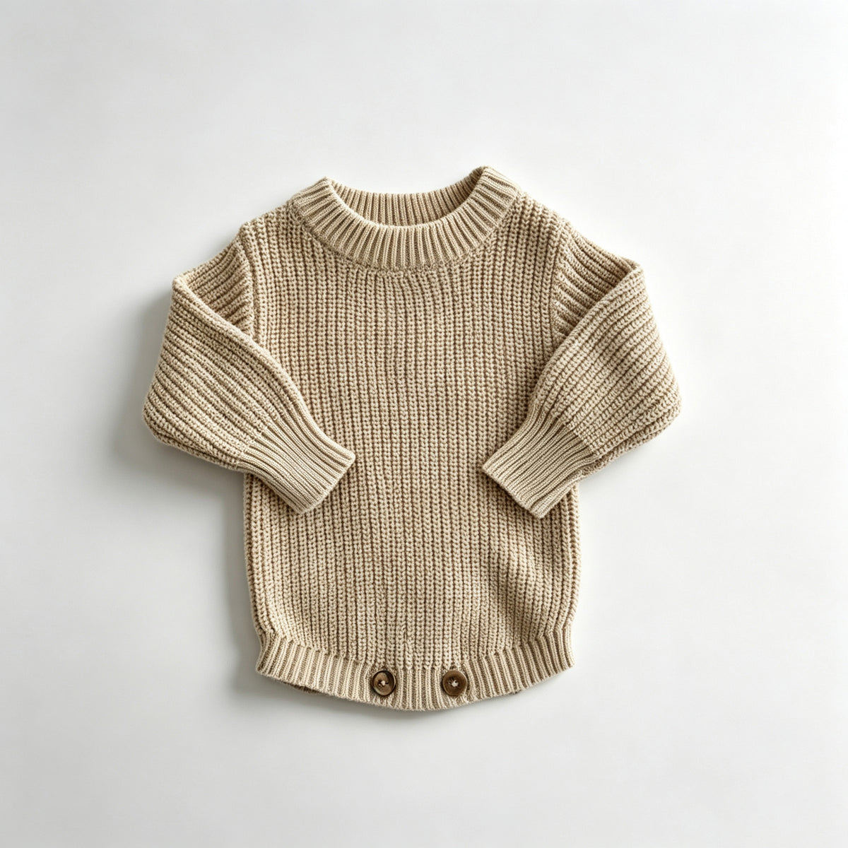 Apricot – Classic Hem knit baby romper