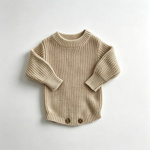 Apricot – Classic Hem knit baby romper