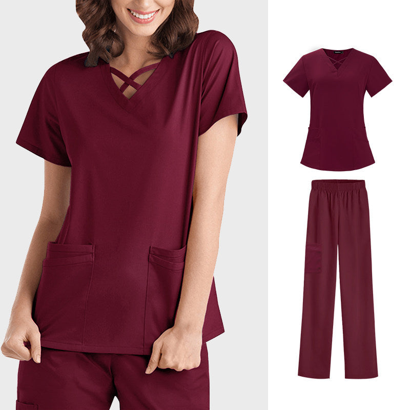 Nurse Uniform, Stretch Suit, Plastic Surgeon, Dentistry, Oral Surgery, Operating Theatre Work Clothes, Hospital Hand Washing Clothes, Short Sleeves