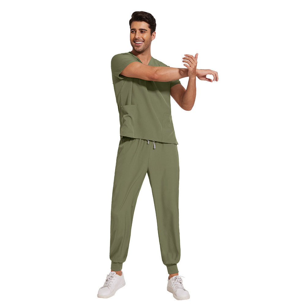 Nianqing hand washing clothes, female dentist overalls, short-sleeved wrinkle-proof, stretch operating room surgical gown, nurse gown, set
