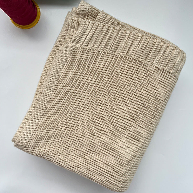 Apricot knit baby blanket, plain color option