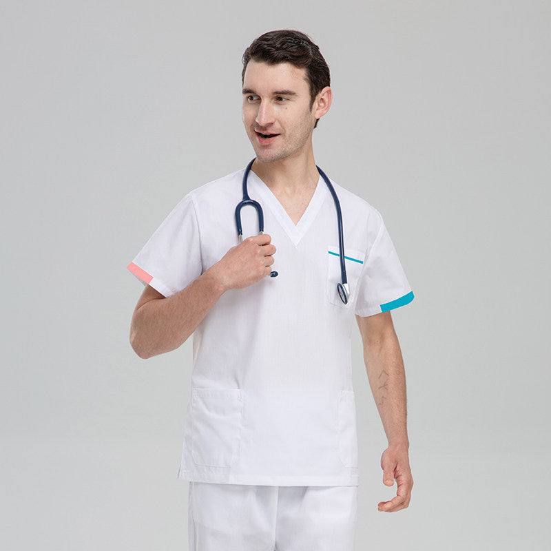 Nurse uniform split set, plastic surgeon, dentistry, oral surgery, operating room workwear, hospital hand-washing gown, short-sleeve