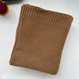 Khaki knit baby blanket, plain color option