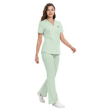 Stretch slim-fit nurse uniform split set, women's short-sleeve medical work clothes, surgical gowns, doctor's brush gloves, and hand wash gowns