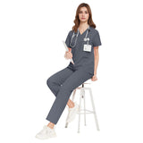 Nianqing lightweight, breathable, comfortable, stretch hand gown, dental office overalls, doctor's work uniform, navy suit