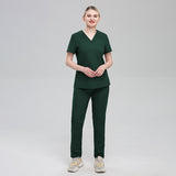Nian Qing high quality solid color male and female surgeon uniforms, nurse uniforms, short sleeve surgical pets, hospital clinic overalls