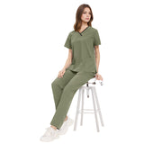 Nianqing unisex new hand washing clothes V-neck contrast design beauty salon dental clinic hospital nurse uniform