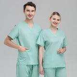 Plus size solid color polyester cotton overalls short sleeve hand clothes hand clothes hand clothes brush hand clothes surgical clothes dental brush hand clothes women