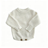 White – Classic Hem knit baby romper