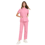 Temperament style stand-up collar hand washing clothes Hospital doctors and nurses beauty salon nurse uniforms work clothes solid color surgical clothes are quick-drying