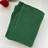 Christmas green cotton knit baby blanket, plain color option