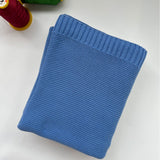 Bright Blue knit baby blanket, plain color option