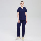 Nian Qing high quality solid color male and female surgeon uniforms, nurse uniforms, short sleeve surgical pets, hospital clinic overalls