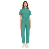 Temperament style stand-up collar hand washing clothes Hospital doctors and nurses beauty salon nurse uniforms work clothes solid color surgical clothes are quick-drying