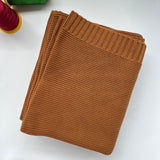 Brown knit baby blanket, plain color option