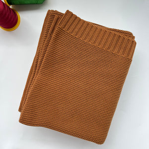Brown knit baby blanket, plain color option