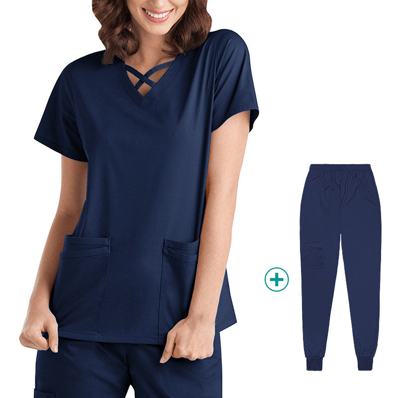 Nurse Uniform, Stretch Suit, Plastic Surgeon, Dentistry, Oral Surgery, Operating Theatre Work Clothes, Hospital Hand Washing Clothes, Short Sleeves