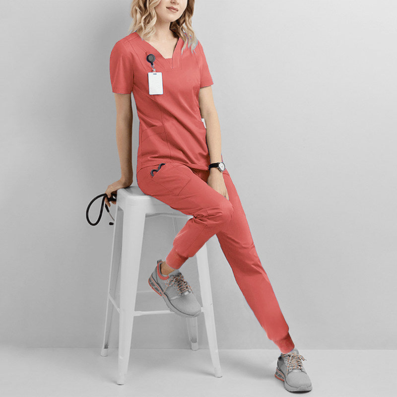 Casual and simple surgical gown set, doctor and nurse uniform, beauty salon, dental hospital work clothes, hand washing clothes two-piece set