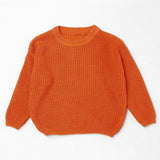 Pumpkin chunky knit kids sweater, plain color option