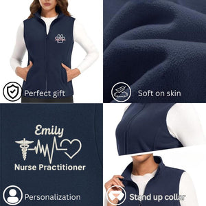Custom Embroidered Fleece Vest – Personalized Text & Logo Vest - view 3, custom embroidered by Intriklo