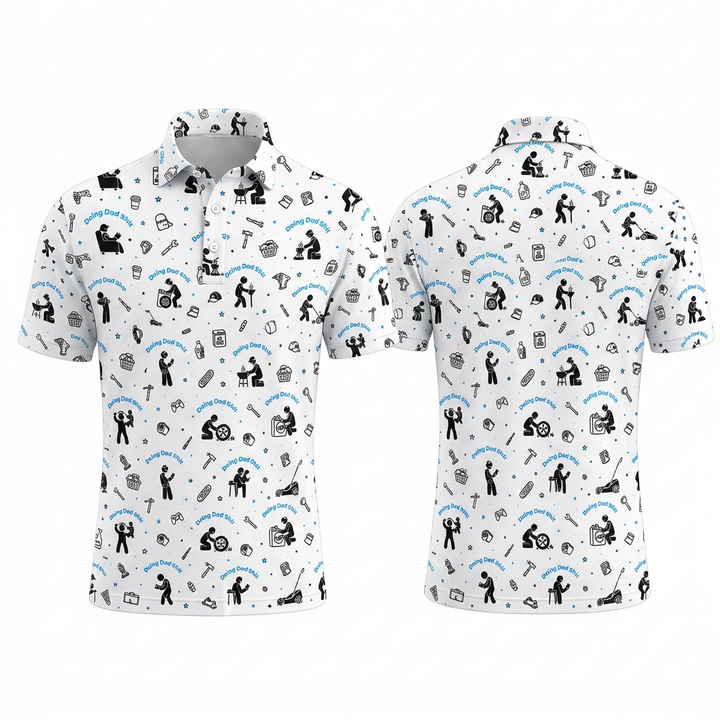 Custom 3D Polo Shirt Doing Dad Stuff – Personalized Funny Dad Chores Pattern Polo, Father's Day Gift