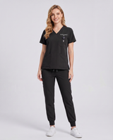 Custom Embroidered Unisex Jogger Scrub Set – V-Neck Two Front Pockets Medical Uniform