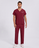 Custom Embroidered Unisex Scrub Set – V-Neck Two Side Pockets Straight-Leg Pants