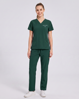 Custom Embroidered Unisex Scrub Set – V-Neck Two Front Pockets Straight-Leg Pants