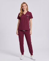 Custom Embroidered Unisex Jogger Scrub Set – V-Neck Two Front Pockets Medical Uniform