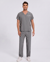 Custom Embroidered Unisex Scrub Set – V-Neck Two Side Pockets Straight-Leg Pants