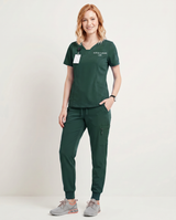 Custom Embroidered Unisex Jogger Scrub Set – V-Neck Medical Uniform with Cargo Pocket
