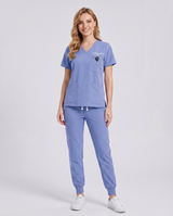 Custom Embroidered Unisex Jogger Scrub Set – V-Neck Two Front Pockets Medical Uniform