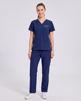 Custom Embroidered Unisex Scrub Set – V-Neck Two Front Pockets Straight-Leg Pants