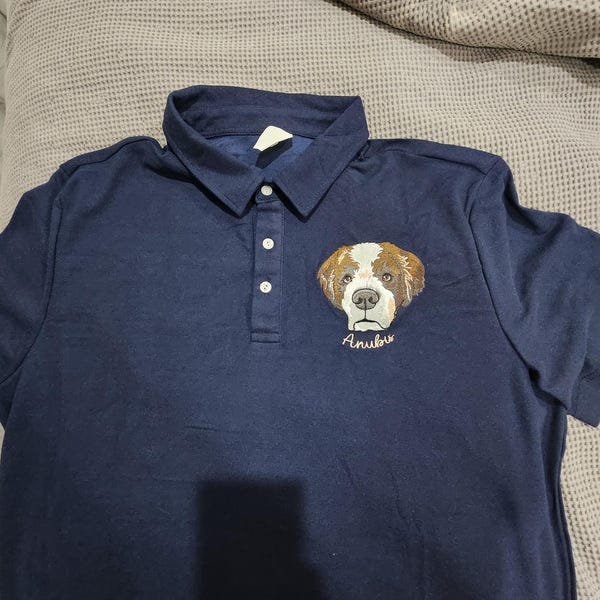 Custom Pet Embroidered Polo Shirt – Personalized Dog & Cat Shirt - view 4, custom embroidered by Intriklo