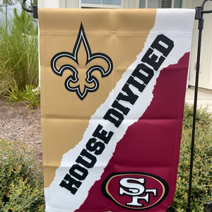 Personalized House Divided Flag | Custom Team Garden Flag - view 10, custom embroidered by Intriklo