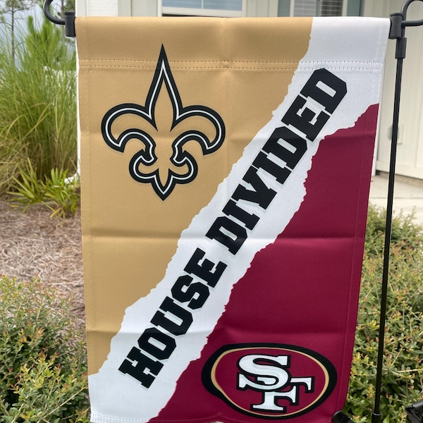 Personalized House Divided Flag | Custom Team Garden Flag - view 10, custom embroidered by Intriklo