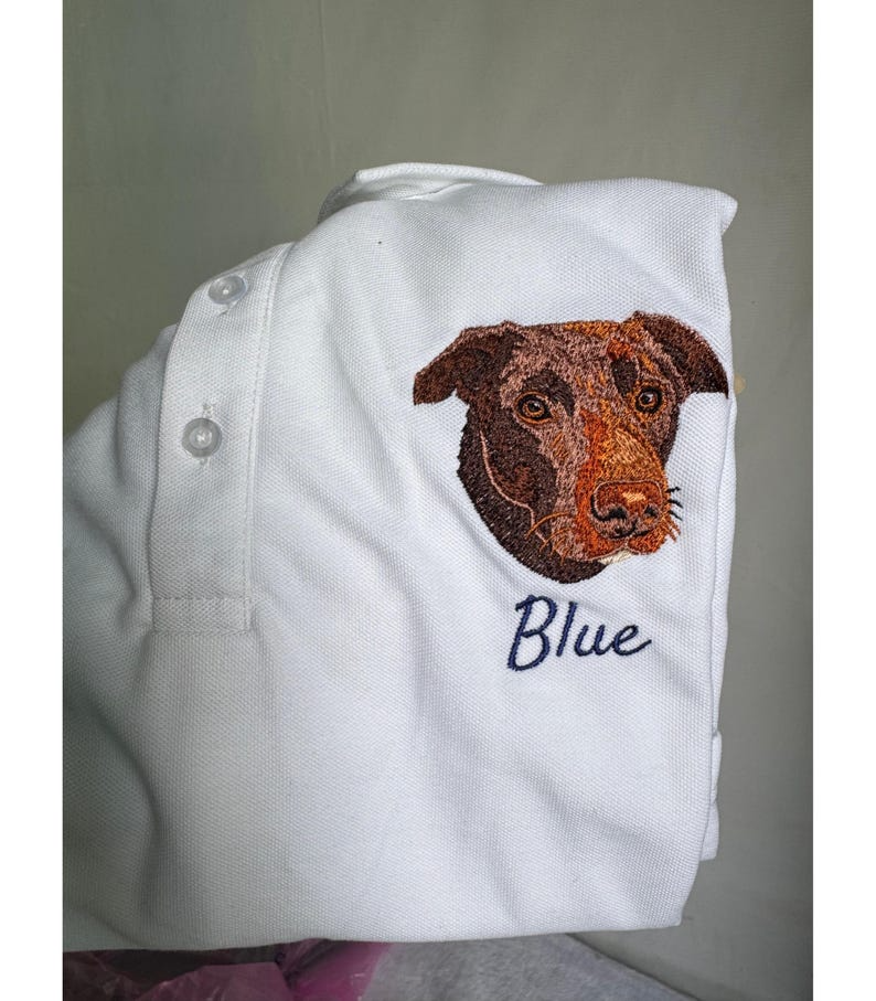 Custom Pet Embroidered Polo Shirt – Personalized Dog & Cat Shirt - view 5, custom embroidered by Intriklo