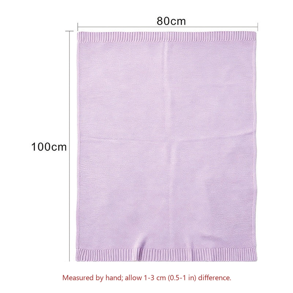 Blanket size diagram, 80 x 100 cm