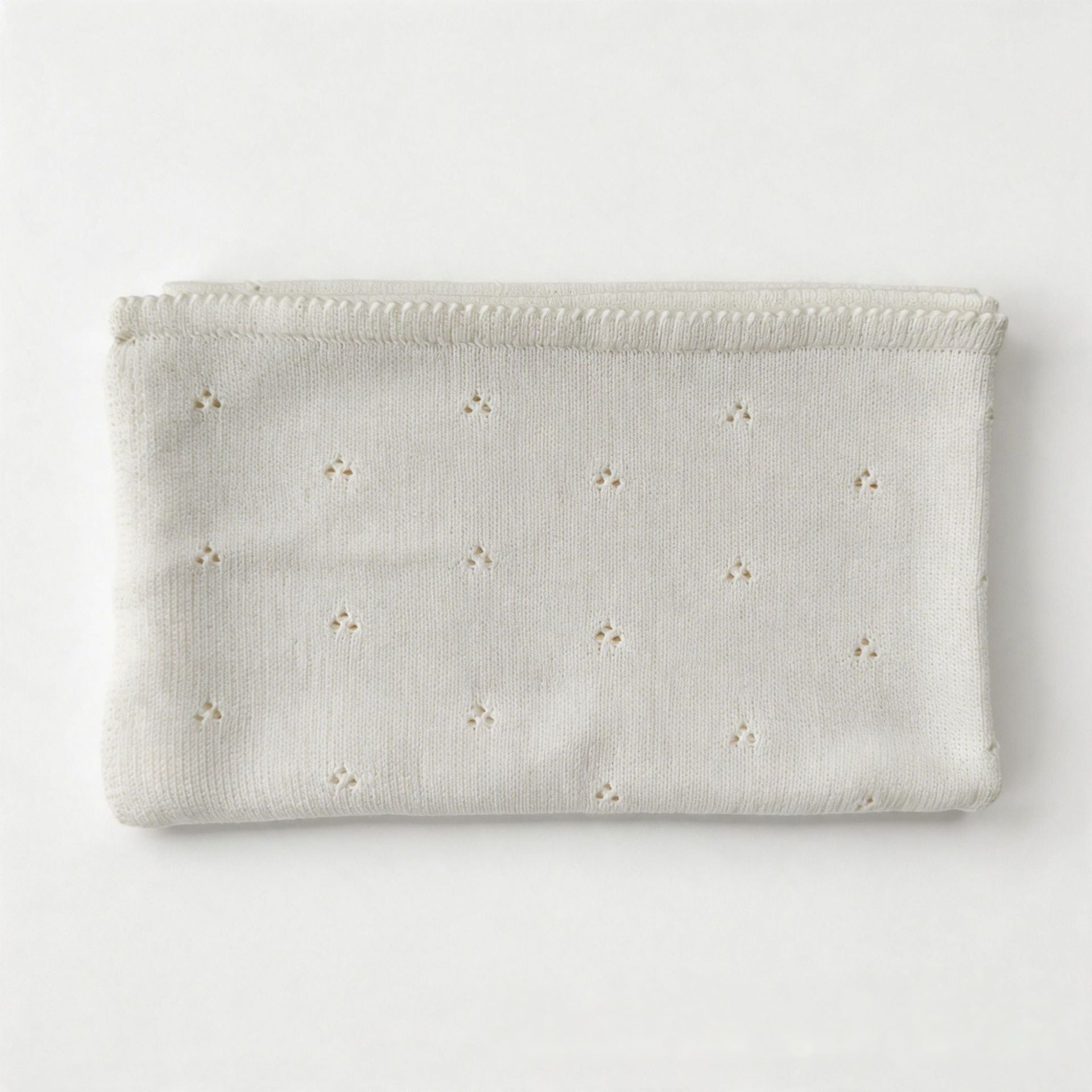 White knit baby blanket, plain color option