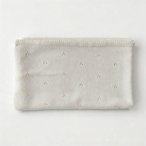 White knit baby blanket, plain color option