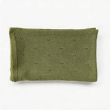 Green knit baby blanket, plain color option