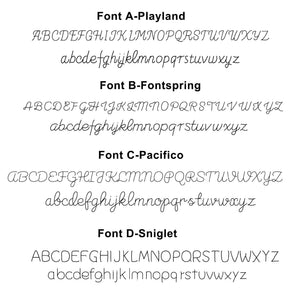 Lettering styles A to D for yarn embroidery