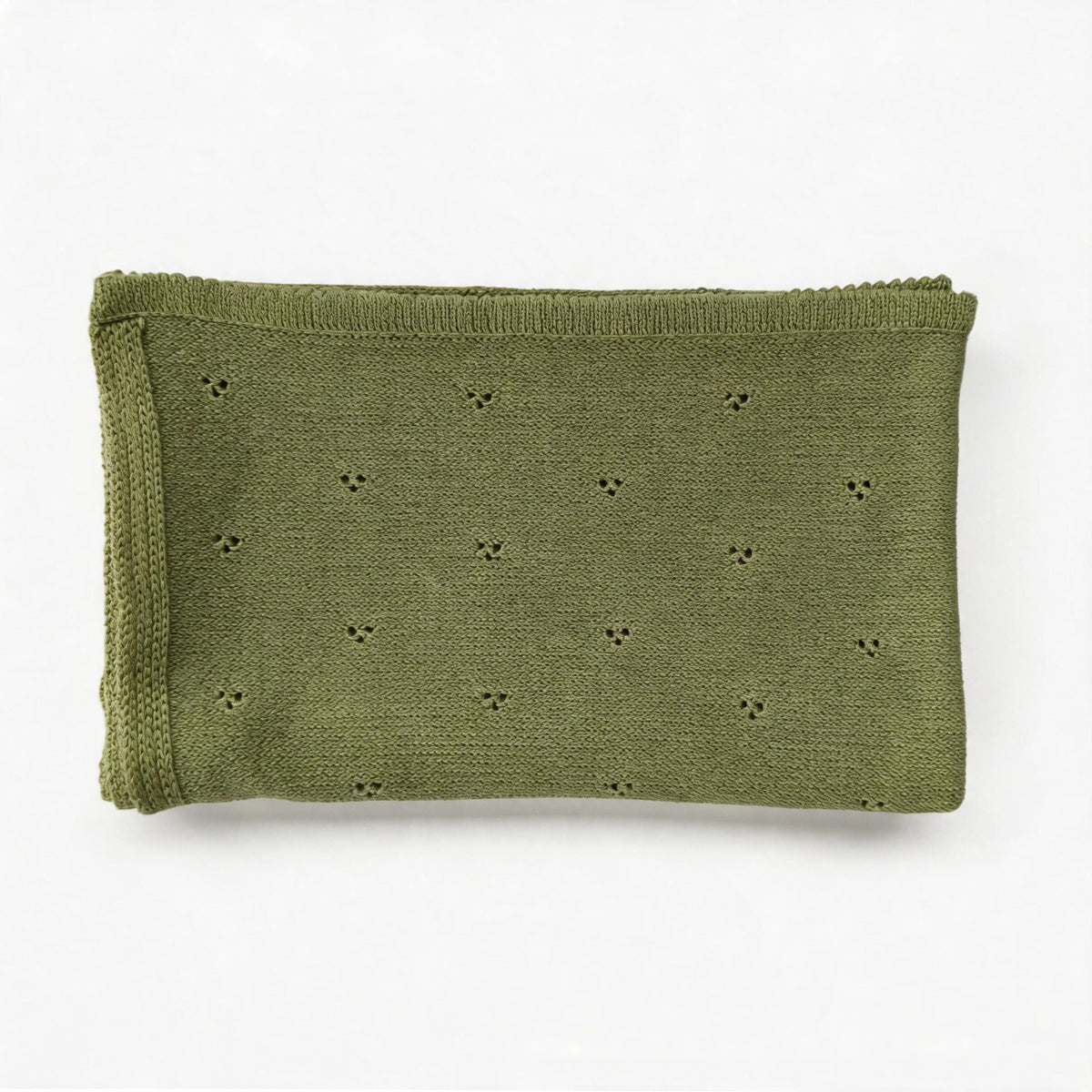 Green knit baby blanket, plain color option