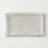 White knit baby blanket, plain color option